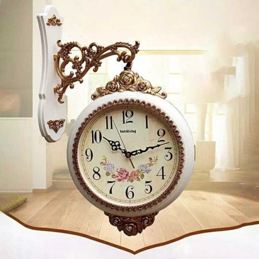 Luxury Vintage Wall Clock Modern Design Double Sided Outdoor Wall Clock Living Room Relogio Parede Home Decor