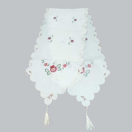 table Runner White Fabric Kitchenware Dining Room