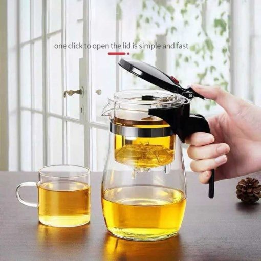 Tea Pots Heat Resistant Glass Tea Pot Tea Infuser Chinese Kung Fu Tea Set Kettle Coffee Glass Maker Convenient Office Tea Sets
