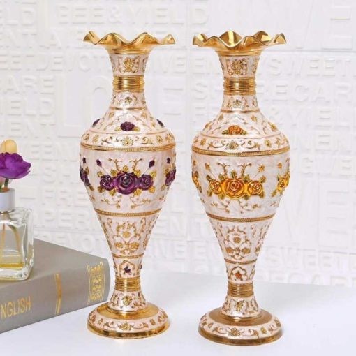 New collection Zinc Alloy Tabletop Vases For Fowers Metal Rose Flower Vase For Home Office Decoration
