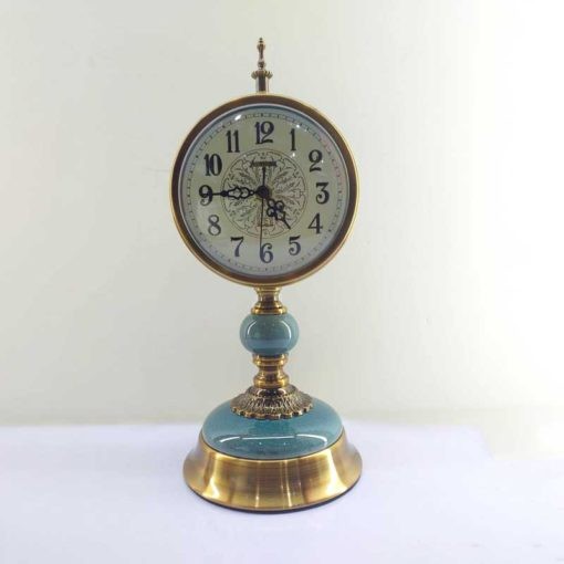 desk Clock Full Metal body Antique Golden Body