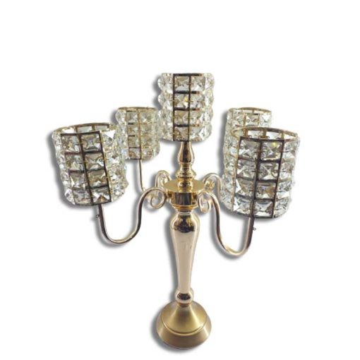 Metal Crystal Table Candle Stand Home Decor Living Room Stand