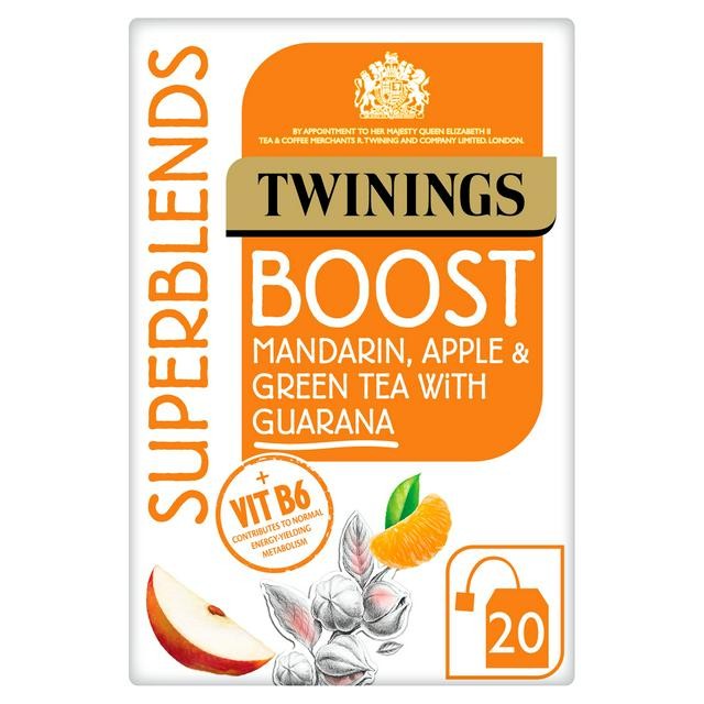 Twinings Superblends Boost Mandarin, Apple & Green Tea with Guarana 20 bags, 40g