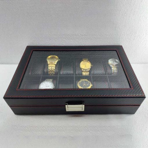 5/10/12 Grids PU Slots Wrist Watch Display Box Storage Holder Organizer Watch Case Jewelry Dispay Watch Box
