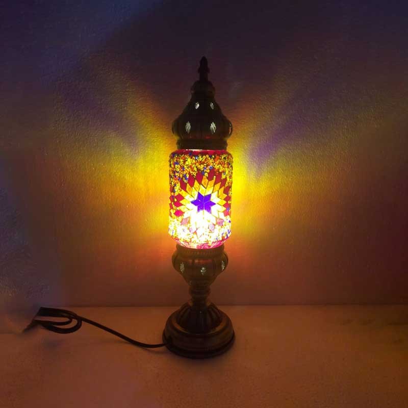 Turkish Mosaic Lamp Vintage Bedside Table Lamp Stained Glass Sconces Standing Night Light