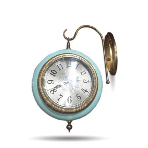 Metal With Heavy Mable Body Wall Hinging Clock Double Dial Clock